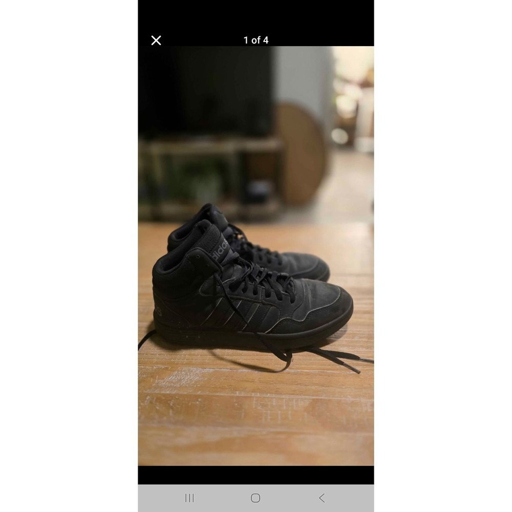 Adidas Hoops 3.0 Mid basketball shoe in a black colorway Men's Size 9
